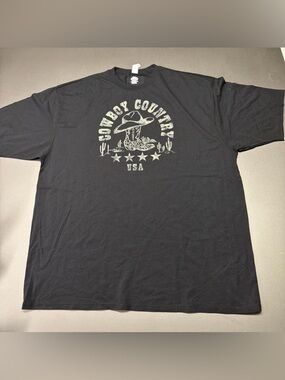 Fifth Sun Big & Tall USA Cowboy Country Graphic T-Shirt Men's 4XL Black NWOT